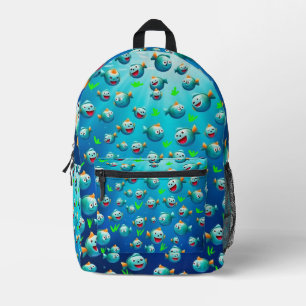 Smiling fish printed backpack