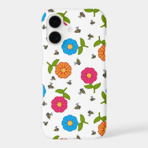 Smiling Flowers and Bees
