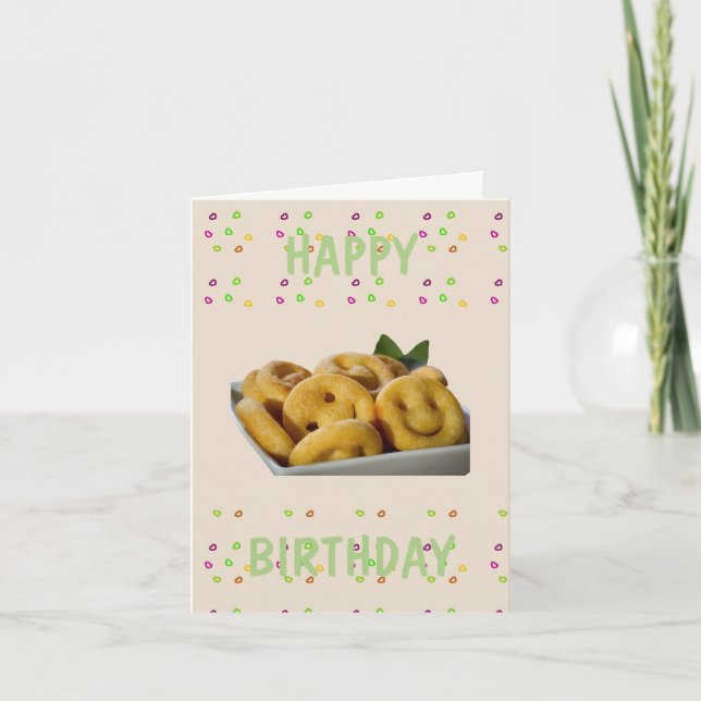 Smiling Food Birthday Card (Front)