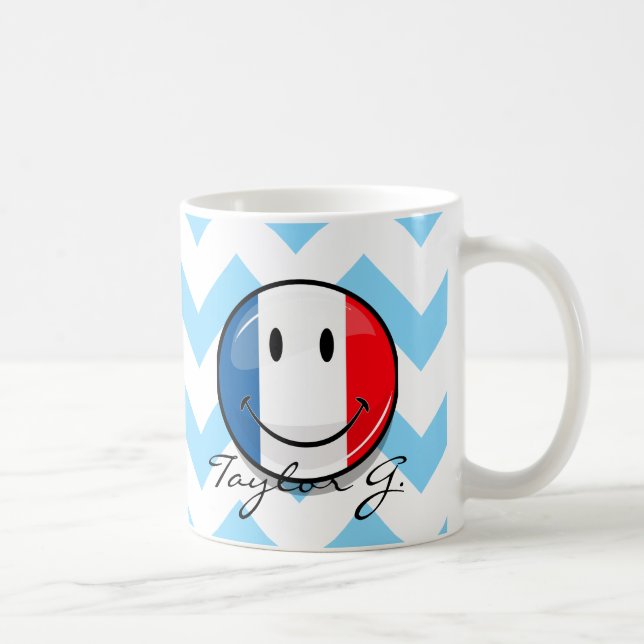 Smiling French Flag Coffee Mug (Right)