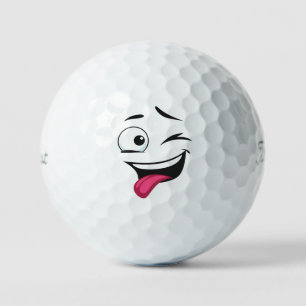 Smiling frisky feelings Emoticon Golf Balls