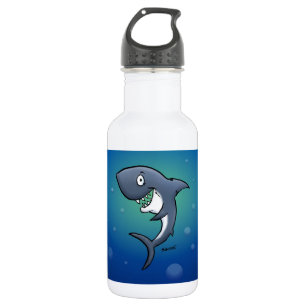 Smiling Funny Shark on Blue Background 532 Ml Water Bottle