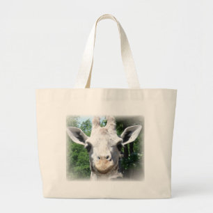 smiling giraffe large tote bag