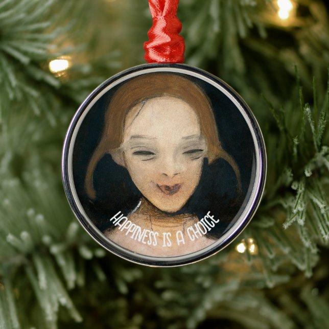 Smiling Girl, Helene Schjerfbeck   Metal Tree Decoration (Tree)
