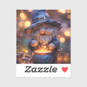 Smiling Gnome Stirring Magic Pot