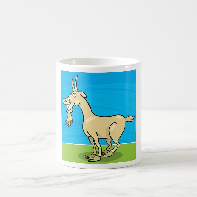 Smiling Goat Cartoon Farm Animal Coffee Mug (Creator Uploaded)