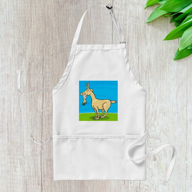 Smiling Goat Cartoon Farm Animal Standard Apron (Creator Uploaded)