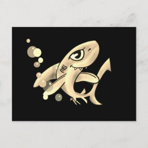 Smiling Golden Shark Postcard