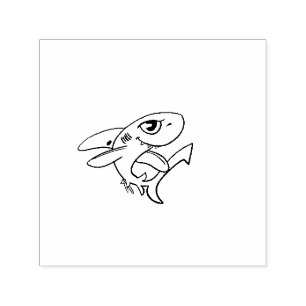 Smiling Golden Shark Self-inking Stamp