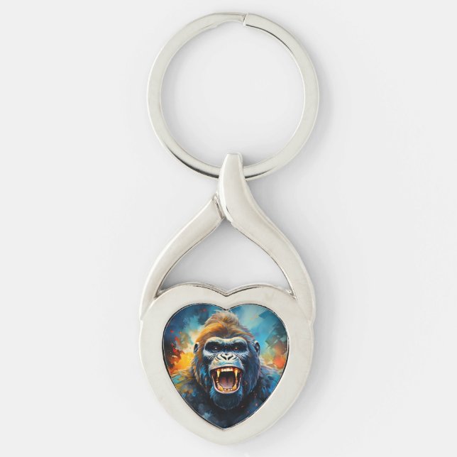 Smiling Gorilla  Key Ring (Front)