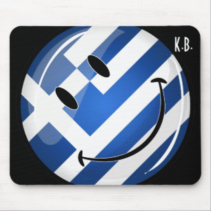 Smiling Greek Flag Mouse Pad