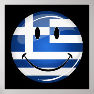 Smiling Greek Flag Poster