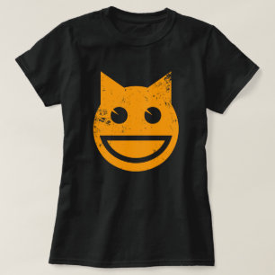 Smiling Grunge Cat Emoji T-Shirt