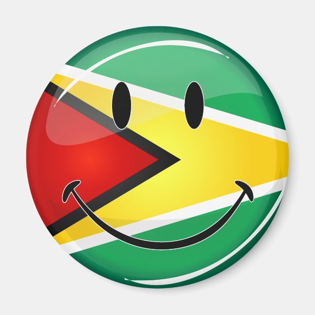 Smiling Guyanese Flag Magnet (Front)