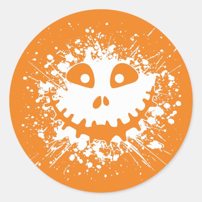 Smiling Halloween Jack-O'-Lantern Sticker (Front)