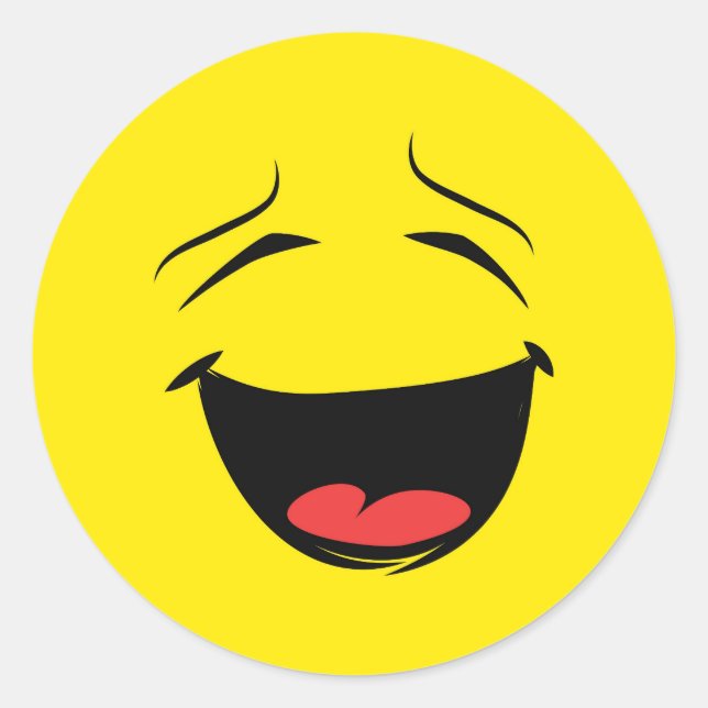 Smiling Happy Face Emoji Classic Round Sticker (Front)