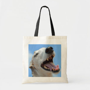 Smiling, Happy Greyhound Closeup Tote Bag