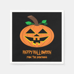 Smiling Happy Halloween Pumpkin Napkins