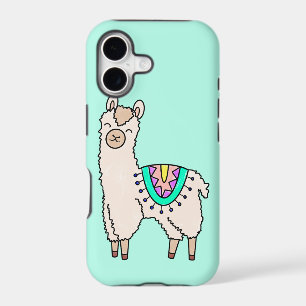 smiling happy llama alpaca cartoon animal drawing