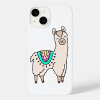 smiling happy llama alpaca cartoon animal drawing