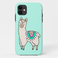 smiling happy llama alpaca cartoon animal drawing