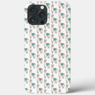 smiling happy llama alpaca cartoon animal drawing  iPhone 13 pro max case