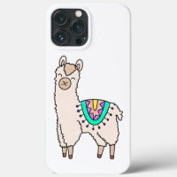 smiling happy llama alpaca cartoon animal drawing 
