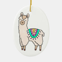 smiling happy llama alpaca cartoon animal drawing