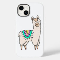 smiling happy llama alpaca cartoon animal drawing