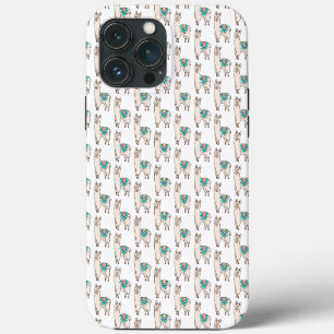 smiling happy llama alpaca cartoon animal drawing iPhone 13 pro max case