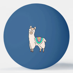 smiling happy llama alpaca cartoon animal drawing ping pong ball