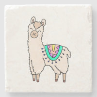 smiling happy llama alpaca cartoon animal drawing