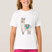 smiling happy llama alpaca cartoon animal drawing