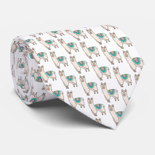smiling happy llama alpaca cartoon animal drawing tie