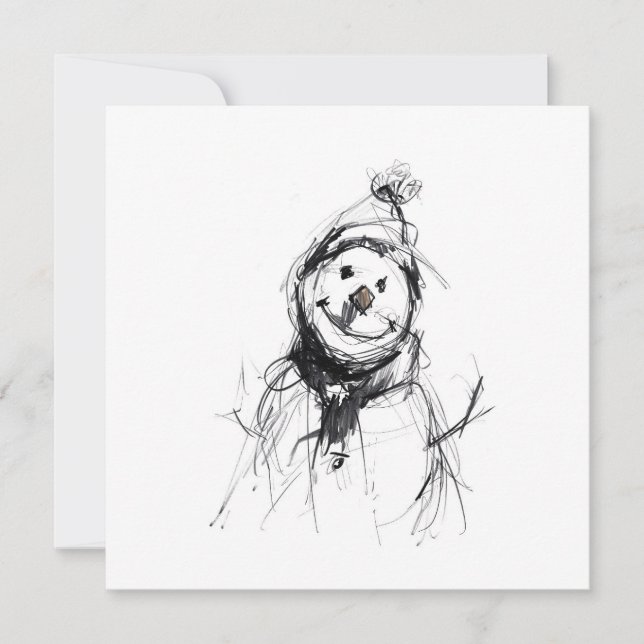 Smiling Happy Snowman Invitation (Front)