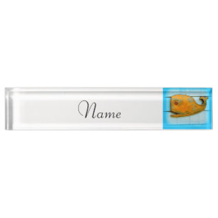 smiling happy whale nameplate
