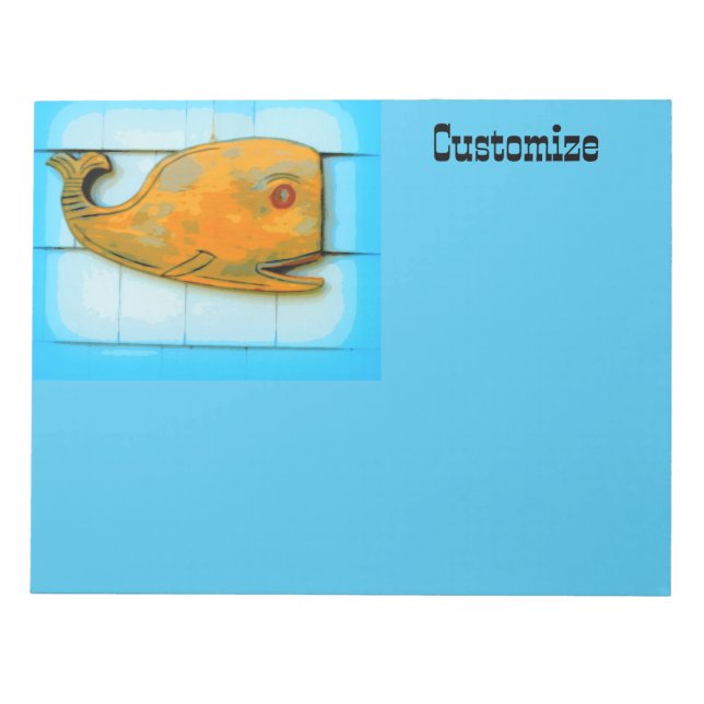 smiling happy whale Thunder_Cove Notepad (Front)