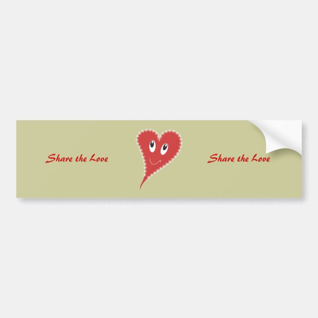 Smiling Heart Valentine’s Bumper Sticker (Front)