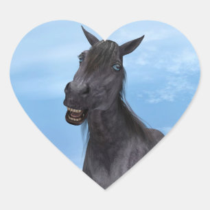 Smiling Horse Heart Sticker