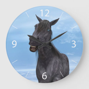 Smiling Horse Large Clock