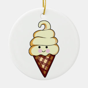 Smiling Ice Cream Ceramic Tree Decoration