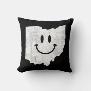 Smiling in OH – Funny Ohio Happy Face  Cushion