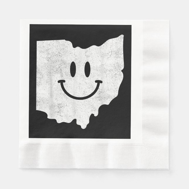 Smiling in OH – Funny Ohio Happy Face  Napkin (Front)