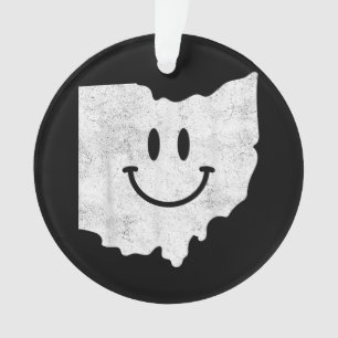 Smiling in OH – Funny Ohio Happy Face  Ornament