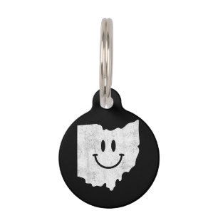 Smiling in OH – Funny Ohio Happy Face  Pet Tag