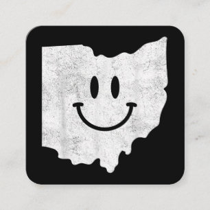 Smiling in OH – Funny Ohio Happy Face Square Business Card