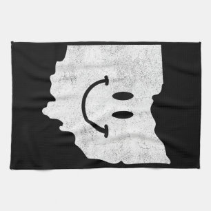 Smiling in OH – Funny Ohio Happy Face  Tea Towel