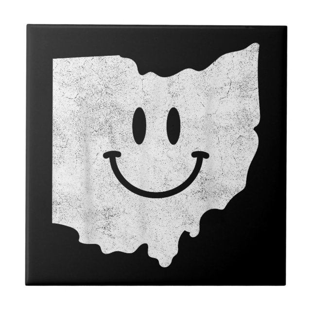 Smiling in OH – Funny Ohio Happy Face  Tile (Front)