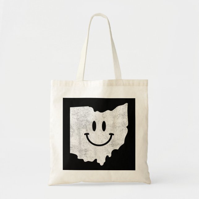 Smiling in OH – Funny Ohio Happy Face  Tote Bag (Front)