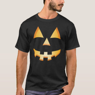 Smiling Jack O Lantern Halloween Pumpkin Carved Fa T-Shirt